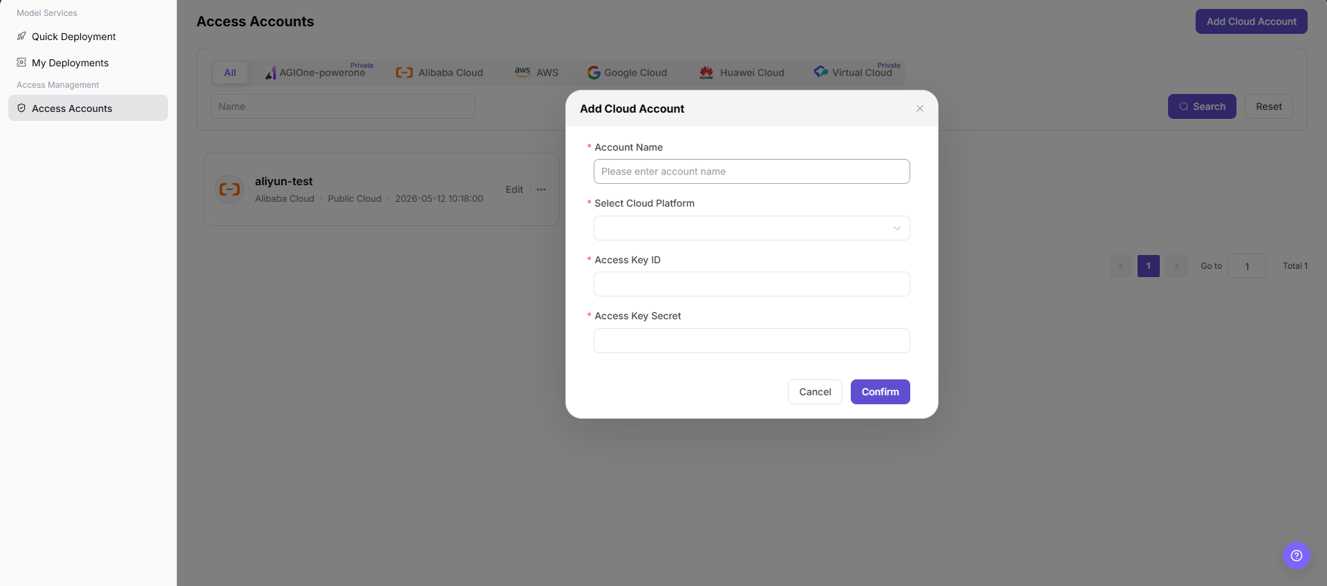 Add access account
