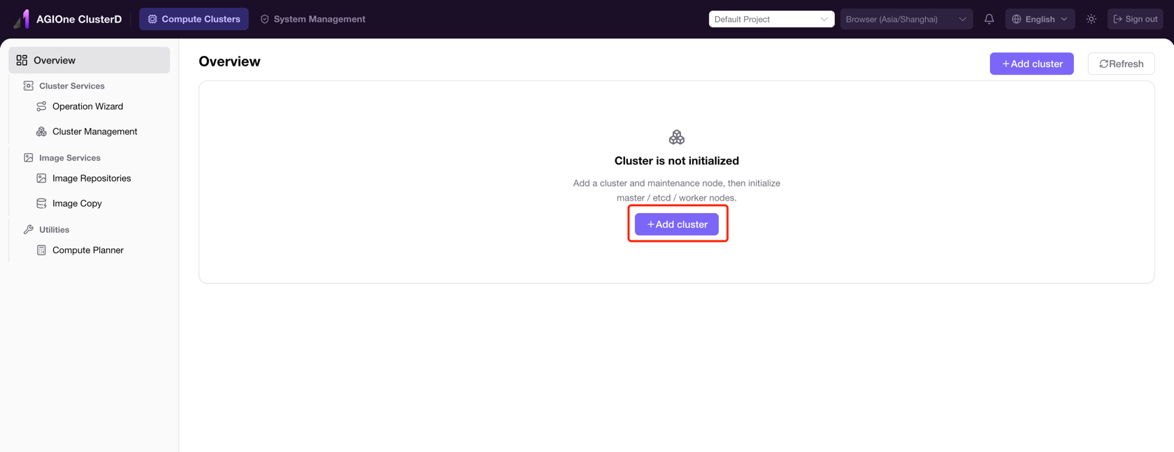 Add cluster
