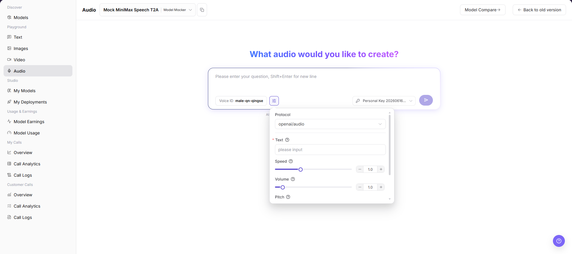 Audio page