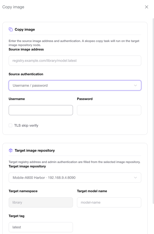 Configure the registry