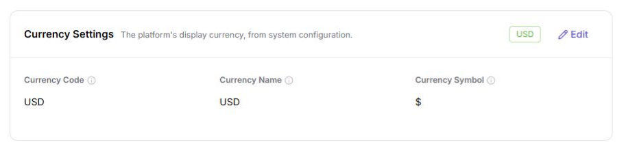 Currency Settings