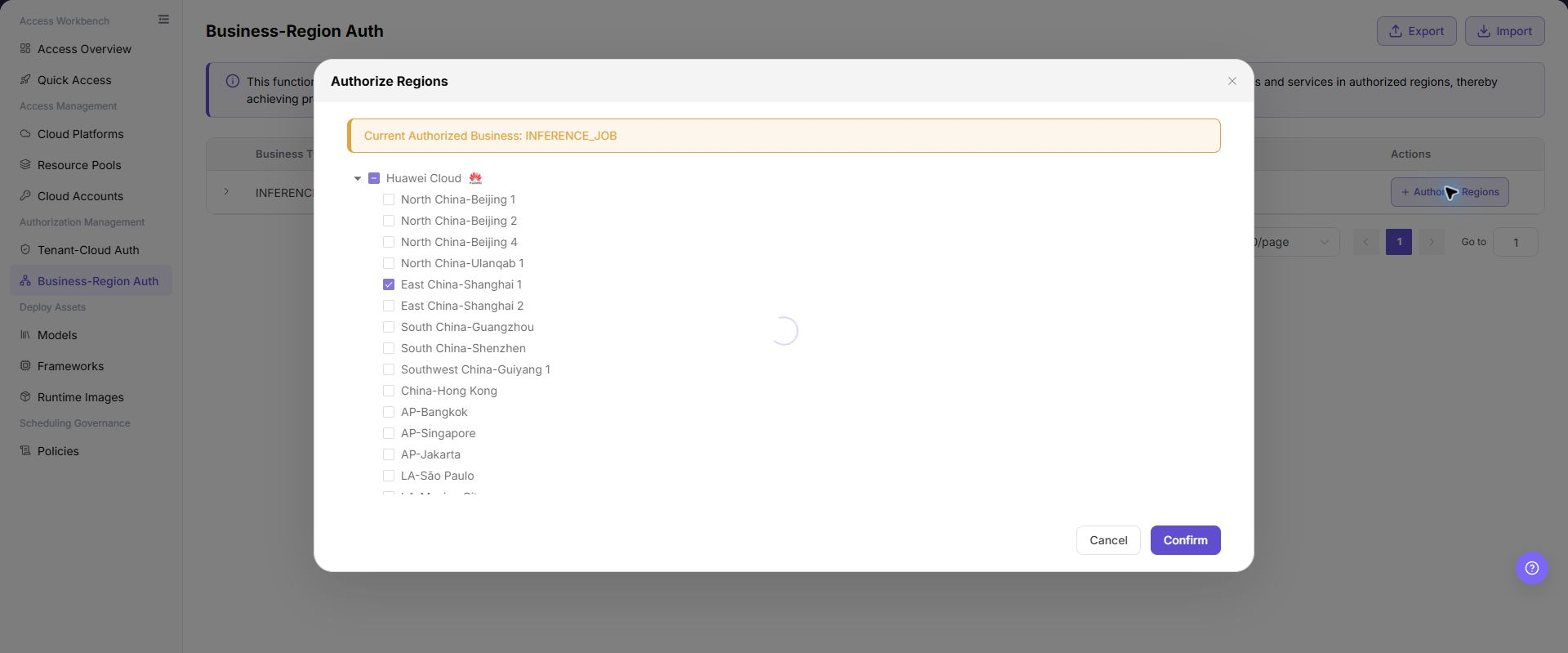 Authorize resource pools