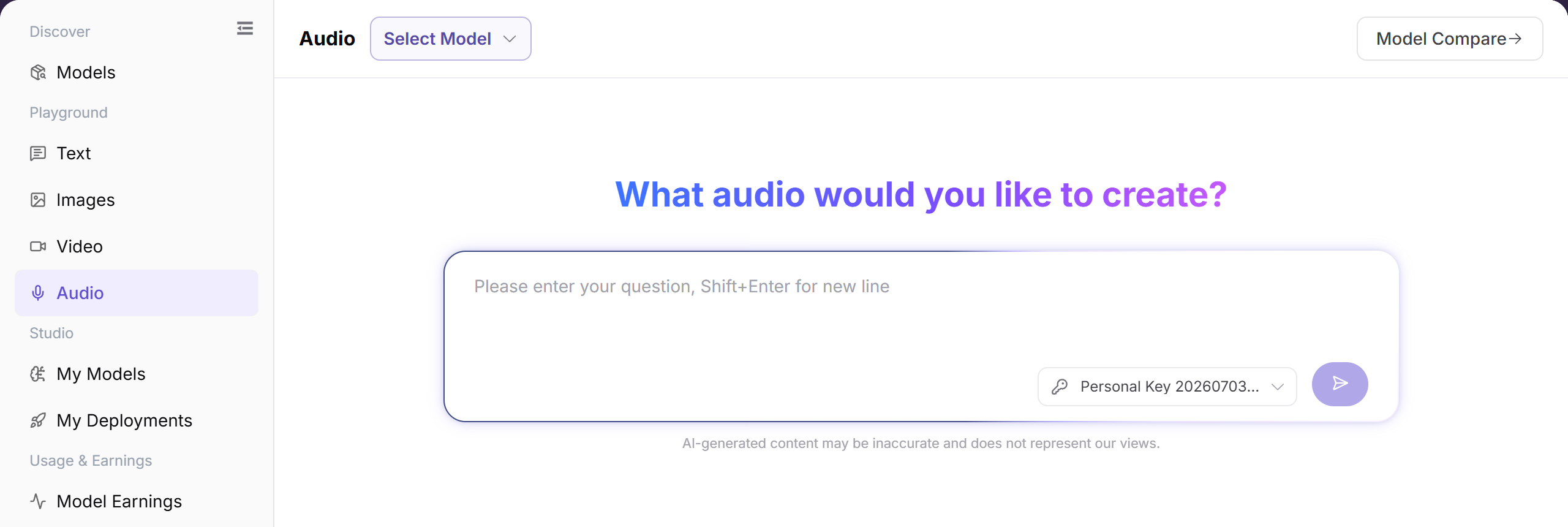 Configure audio generation