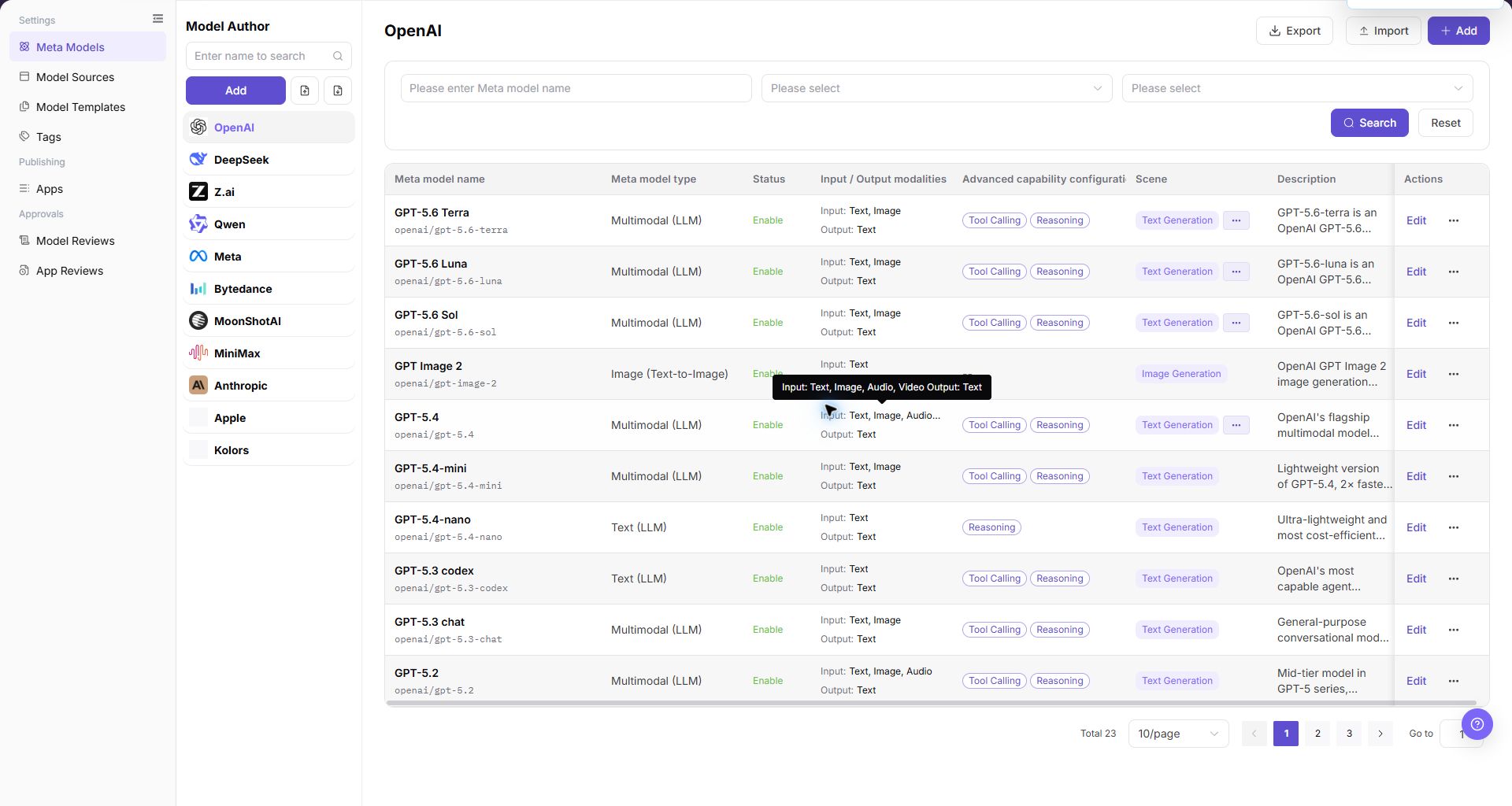 Import or Export Meta-models