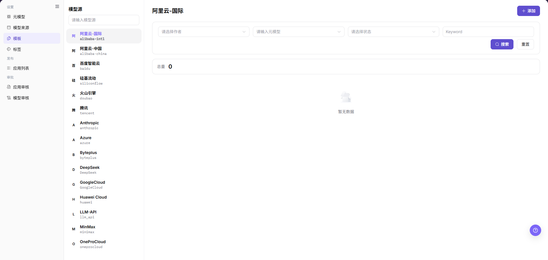 模板列表