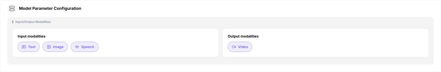 Configure model parameters