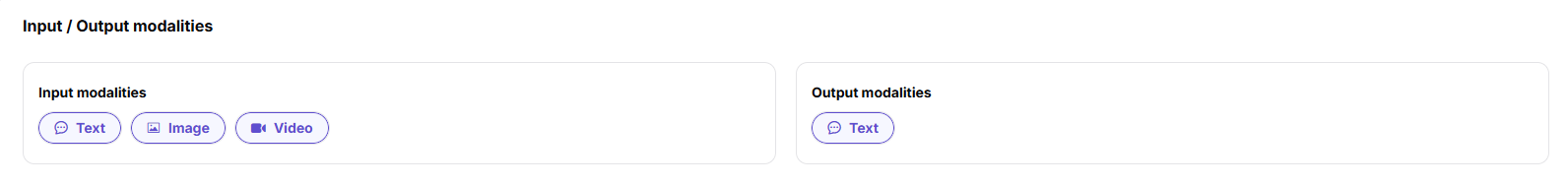 Configure input and output modalities